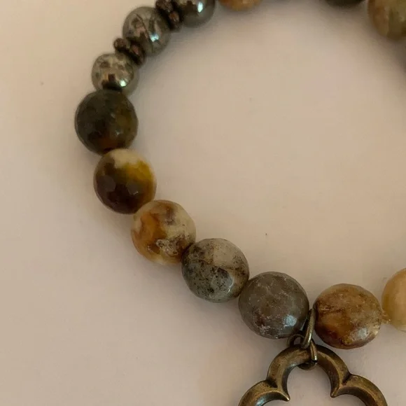 Inspire Designs Chunky Multi Color Stone Bracelet (Brown & Gray) - Picture 4 of 9